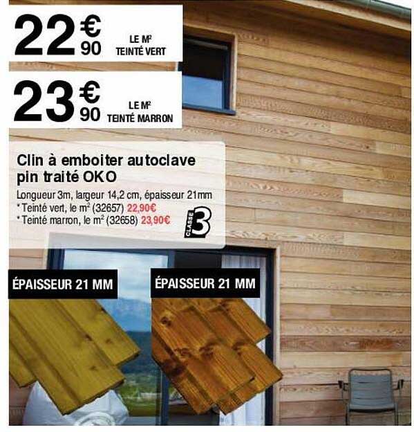 clin à emboiter autoclave pin traité oko