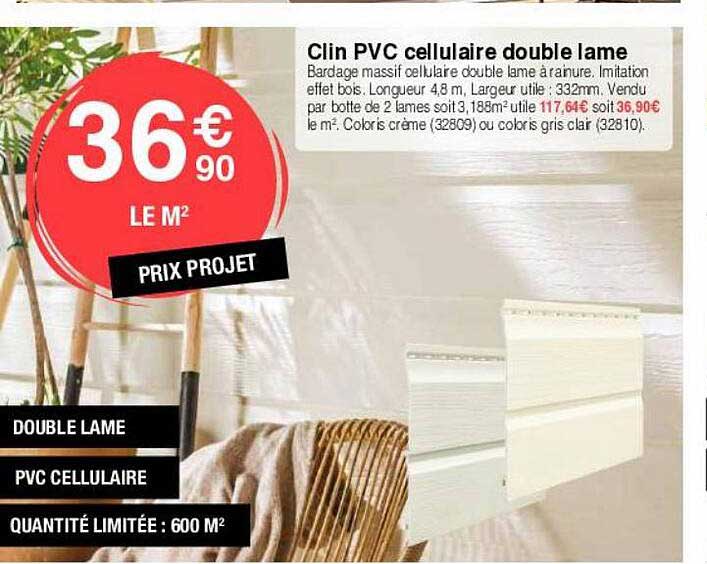 clin pvc cellulaire double lame