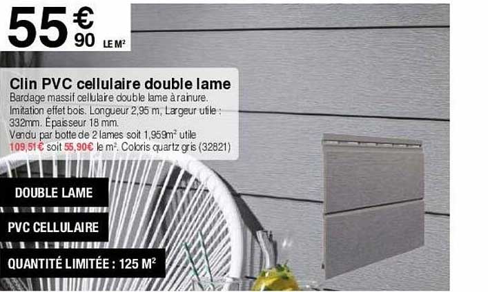 clin pvc cellulaire double lame