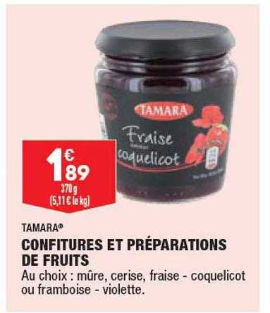 confitures et préparations de fruits tamara