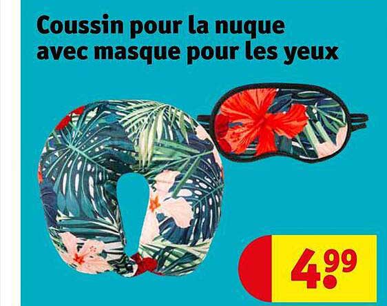 coussin pour la nuque avec masque pour les yeux