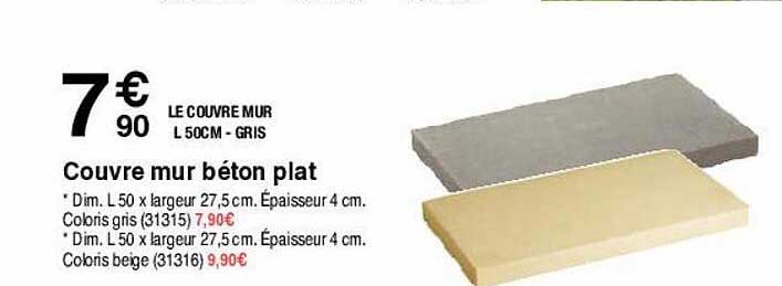 couvre mur béton plat