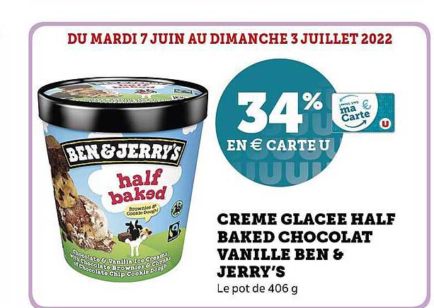 crème glacée half baked chocolat vanille ben & jerry's