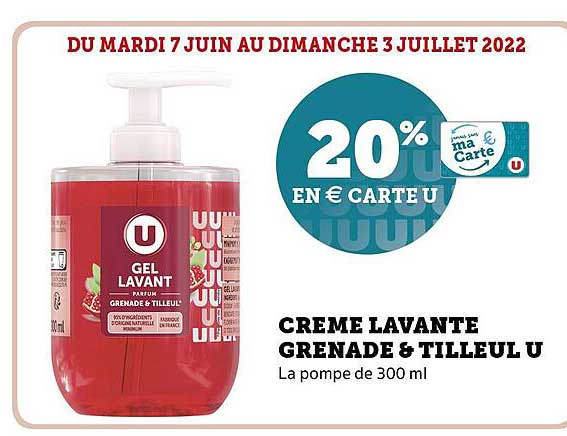 crème lavante grenade & tilleul U