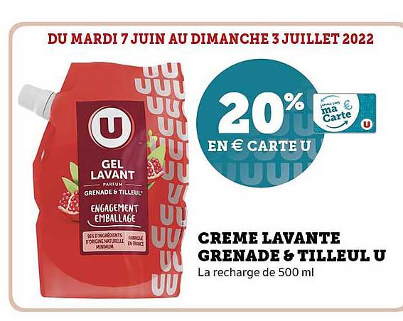 crème lavante grenade & tilleul U