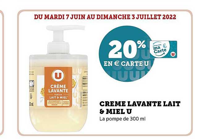 crème lavante lait & miel U