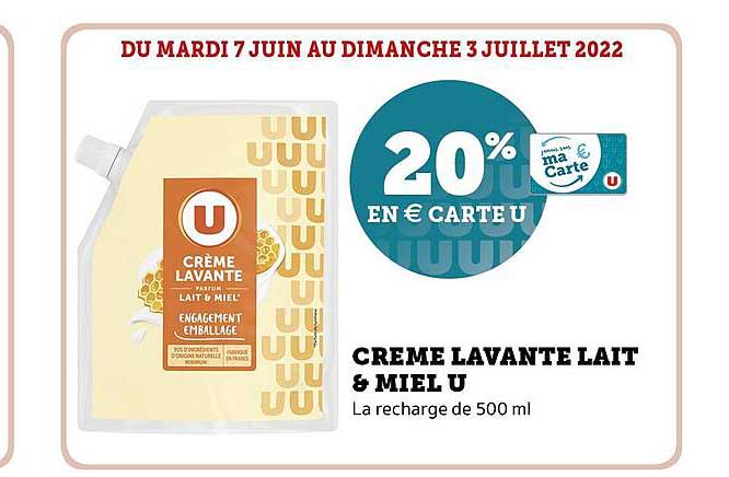 crème lavante lait & miel U