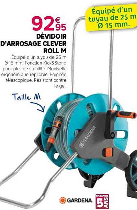 dévidoir d'arrosage clever roll m gardena