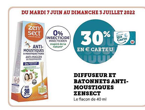 diffuseur et bâtonnets anti-moustiques zensect