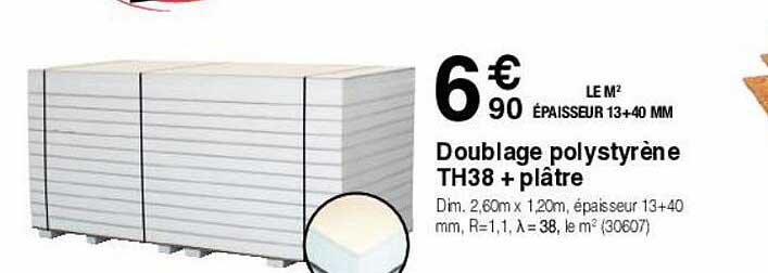 doublage polystyrène th38 + plâtre