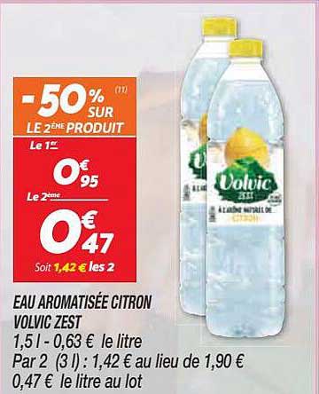 eau aromtisée citron volvic zest