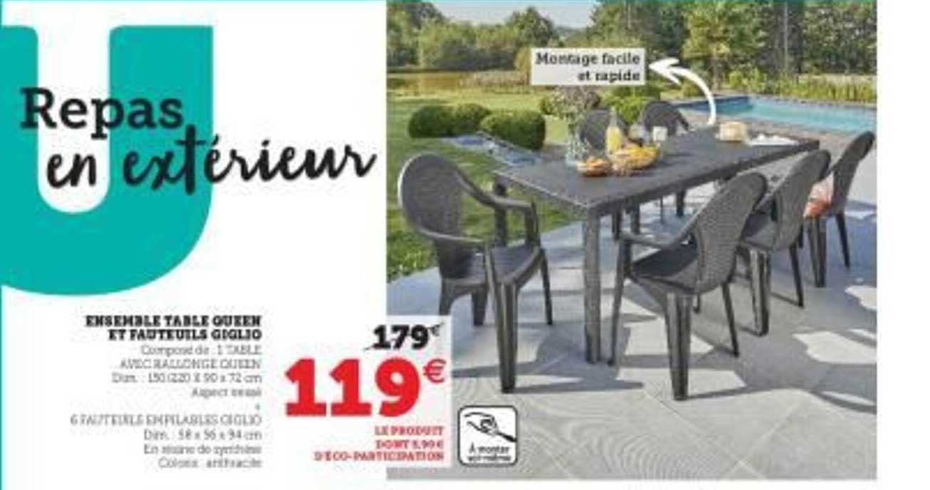 Ensemble Table Queen Et Fauteuils Giglio