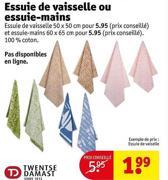 essuie de vaisselle ou essuie-mains twentse damast