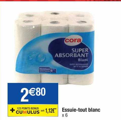 essuie-tout blanc cora
