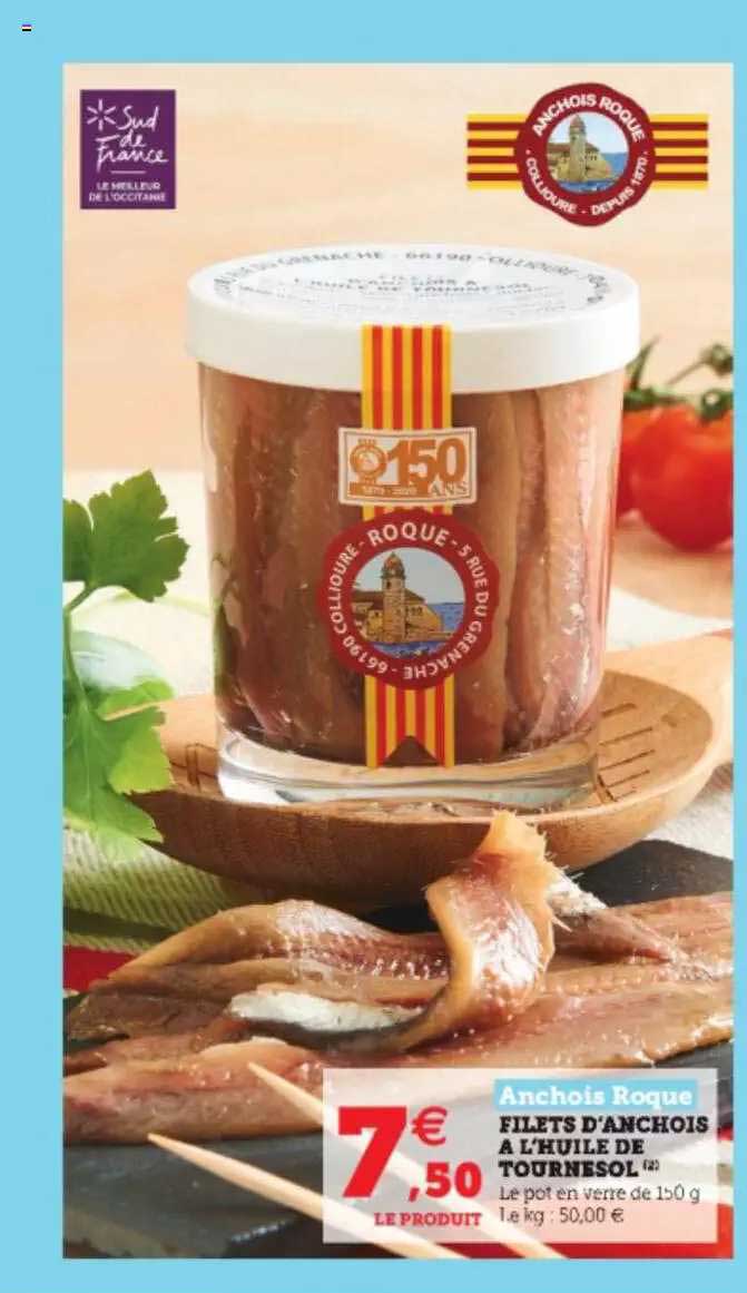 filets d'anchois à l'huile de tournesol