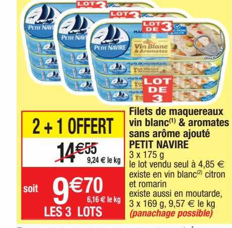 Filets De Maquereaux Vin Blanc & Aromates Sans Arôme Ajouté Petit Navire