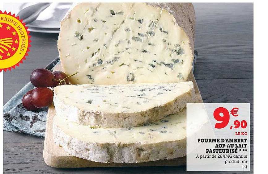 fourme d'ambert aop au lait pasteurisé