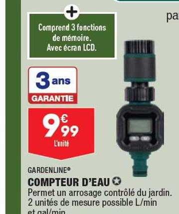 gardenline compteur d'eau