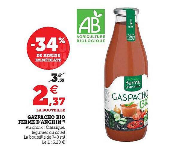 gazpacho bio ferme d'anchin