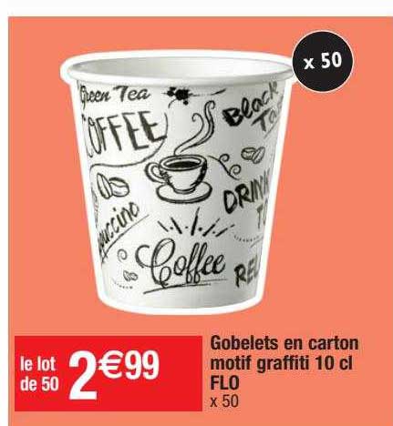 Gobelets En Carton Motif Graffiti Flo