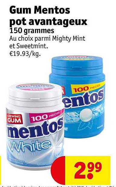 gum mentos pot avantageux