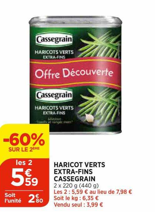 haricot verts extra-fins cassegrain