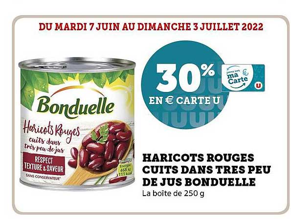 haricots rouges cuits dans très peu de jus bonduelle