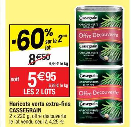 haricots verts extra-fins cassegrain