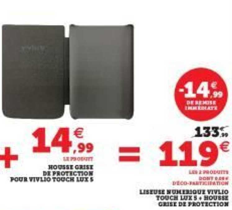 housse grise de protection pour vivlio touch lux 5