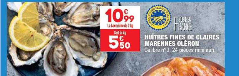 huîtres fines de claires marennes oléron
