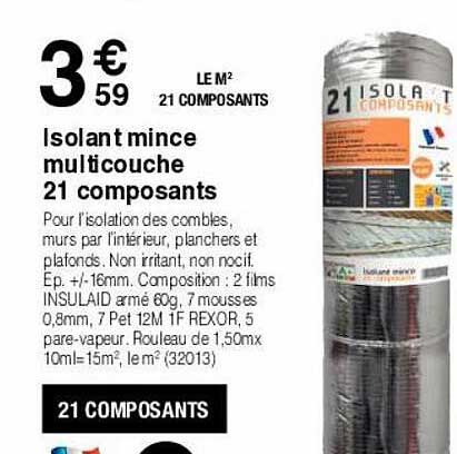 isolant mince multicouche 21 composants
