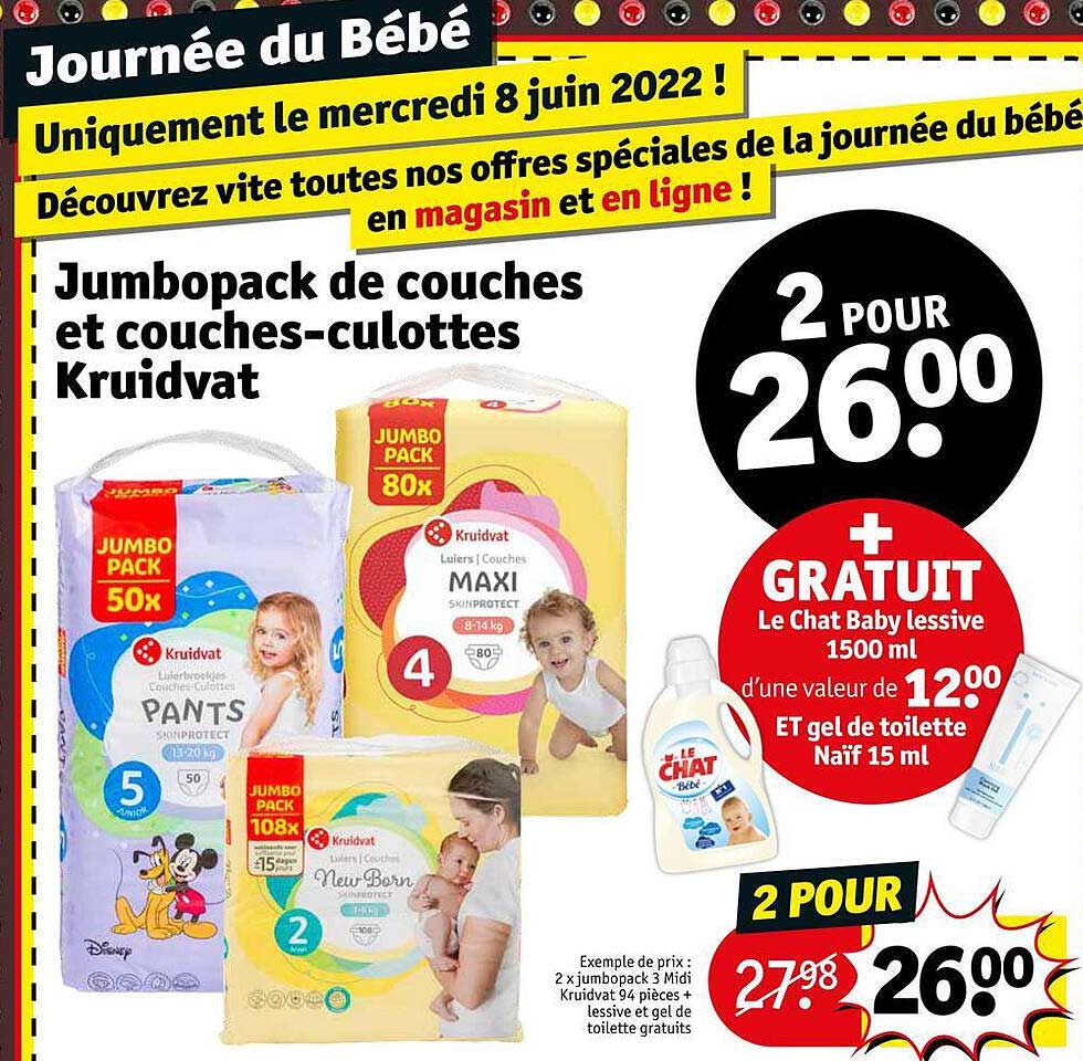 jumbopack de couches et couches-culottes kruidvat
