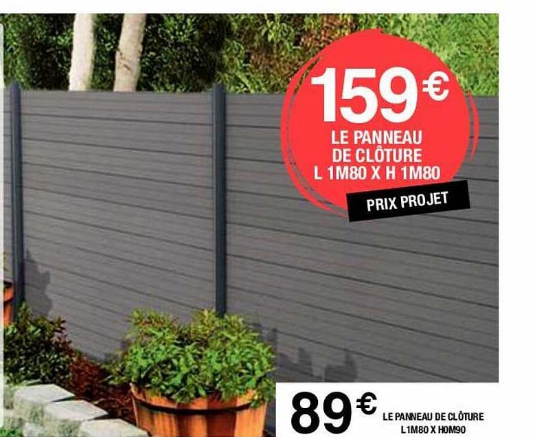 le panneau de clôture l 1m80 x h 1m80