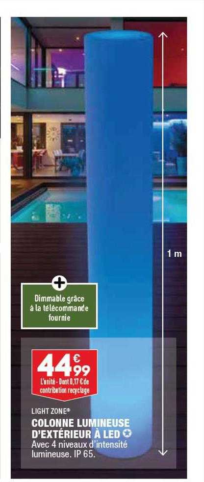 light zone colonne lumineuse d'extérieur à led