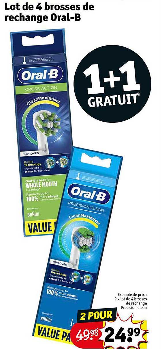 lot de 4 brosses de rechange oral-b