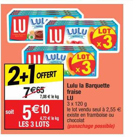 Lulu La Barquette Fraise Lu