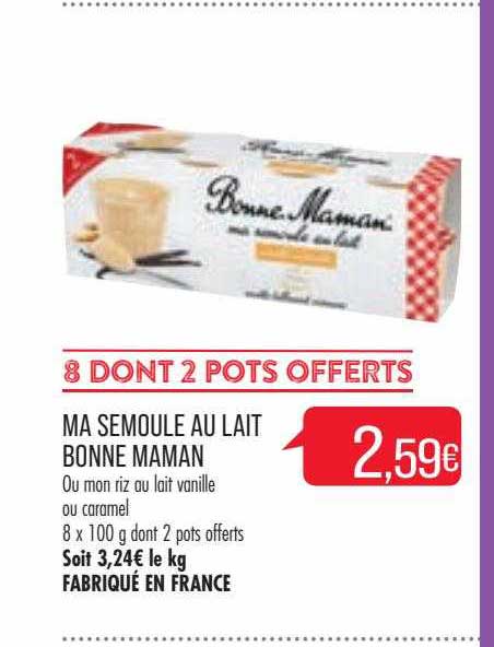 Ma Semoule Au Lait Bonne Maman