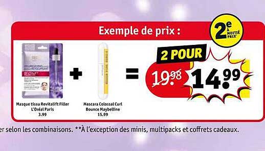 Masque Tissu Revitalift Filler L'oréal Paris + Mascara Colossal Curl Bounce Maybelline