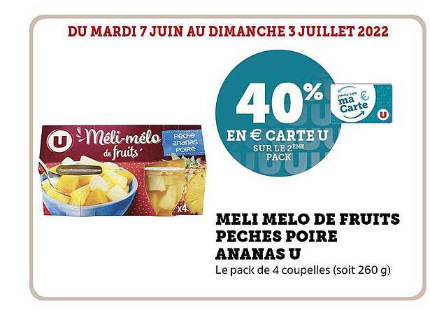 méli-mélo de fruits pêches poire ananas u