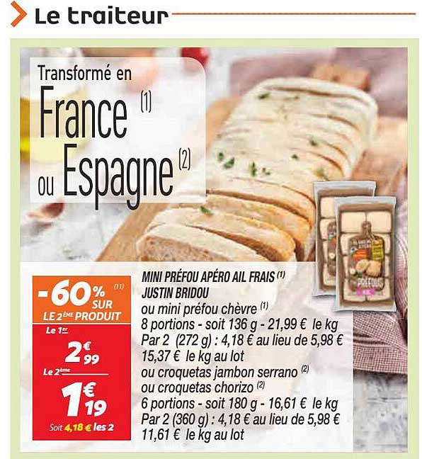 mini préfou apéro ail frais justin bridou