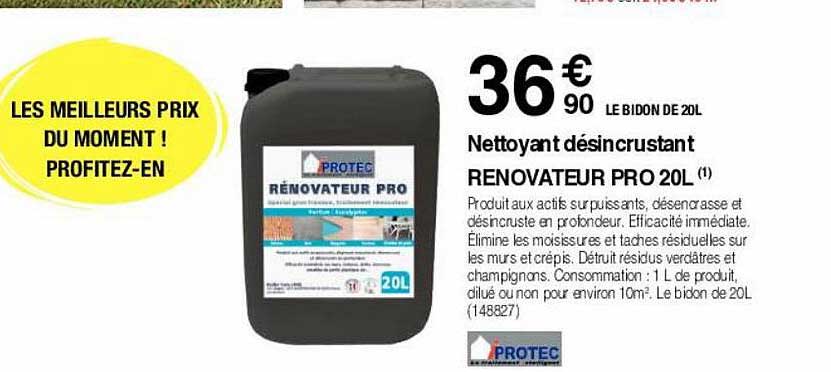 nettoyant désincrustant renovateur pro 20l protec