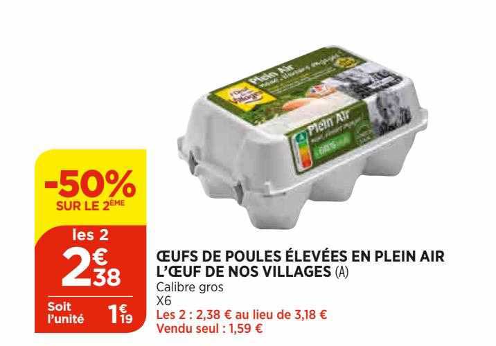 oeufs de poules élevées en plein air l'œuf de nos villages