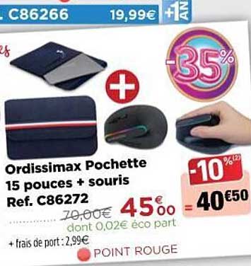 ordissimax pochette 15 pouces + souris