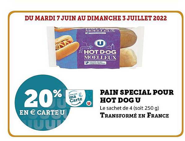 pain spécial pour hot dog u