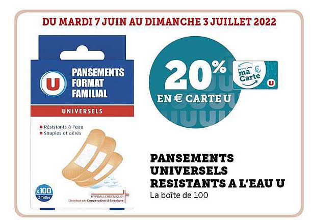 pansements universels résistants à l'eau U