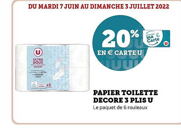 papier toilette décoré 3 plis U