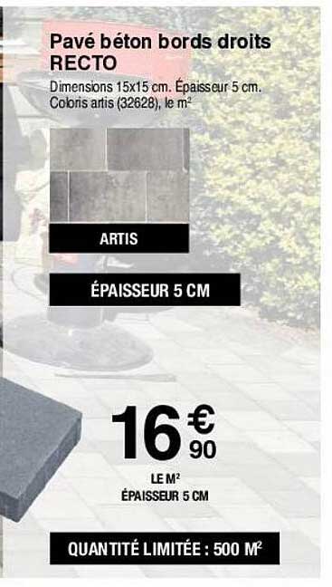 Pavé Béton Bords Droit Recto