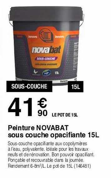 peinture novabat sous couche opacifiante 15l