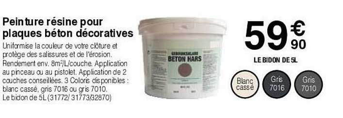 peinture résine pour plaques béton décoratives
