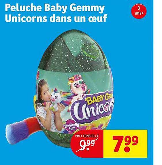 peluche baby gemmy unicorns dans un œuf